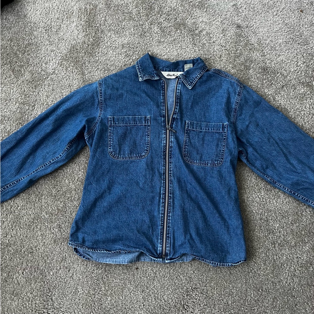 Eddie Bauer Zip Up Denim Jacket